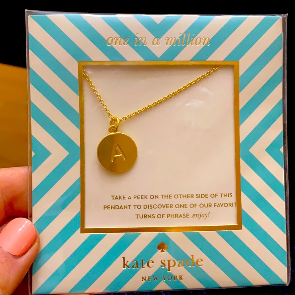 New Kate Spade “A” Initial Pendant Necklace